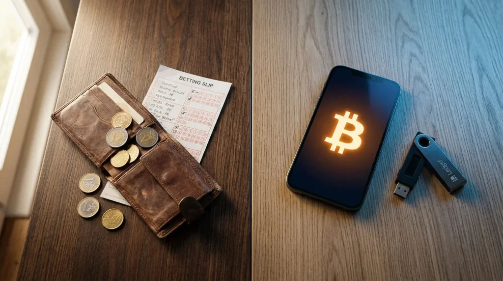 Sammenligning af Bitcoin betting og traditionelt fiat betting — side om side analyse